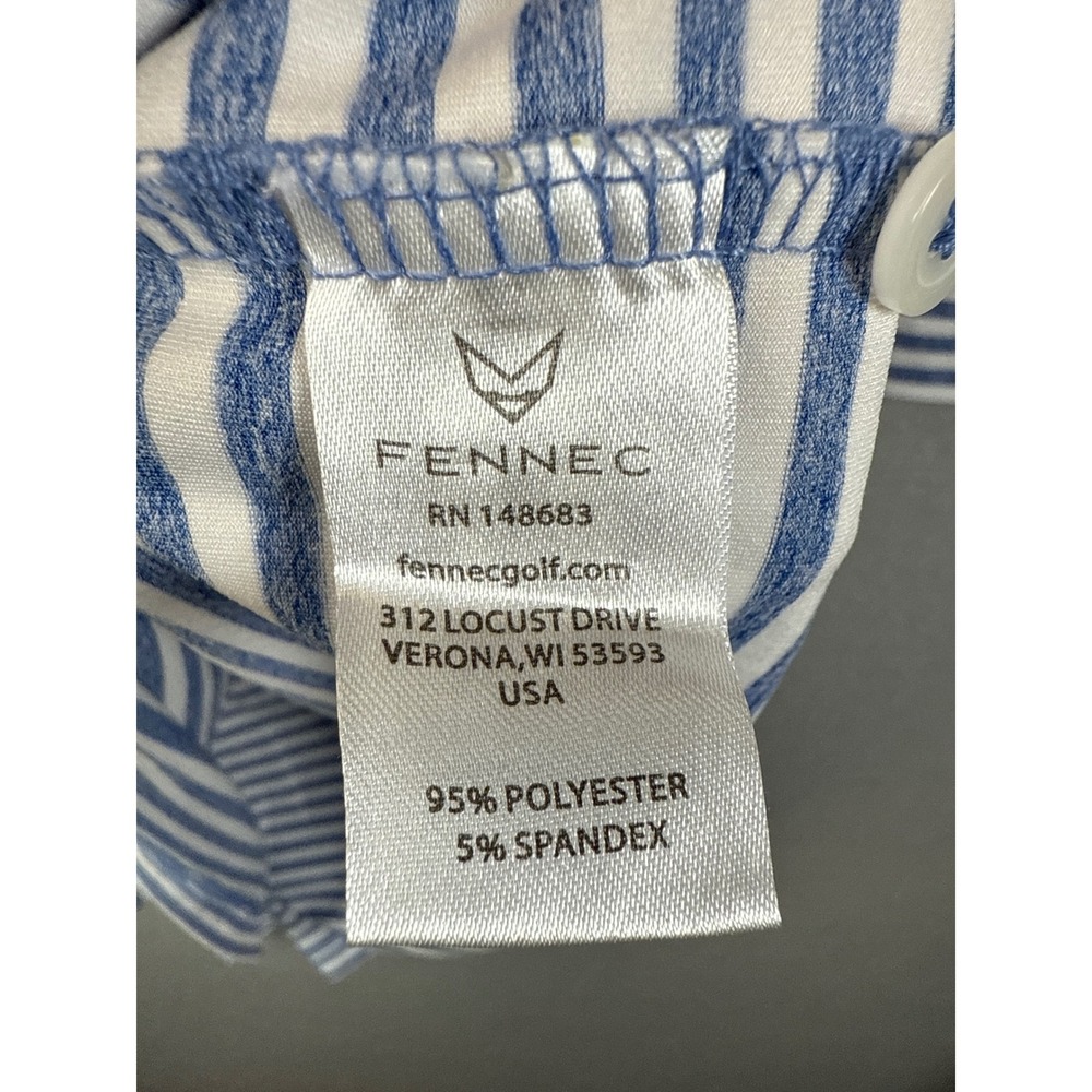 Fennec Golf Polo Shirt Striped Country Club Logo Short Sleeve XL Nautical Sail - Picture 6 of 10